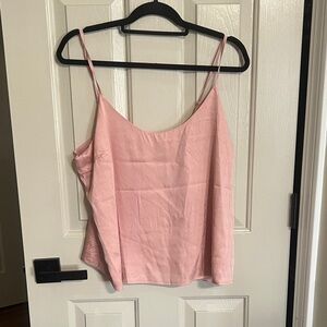 Soft Pink Satin Spaghetti-Strap Cami